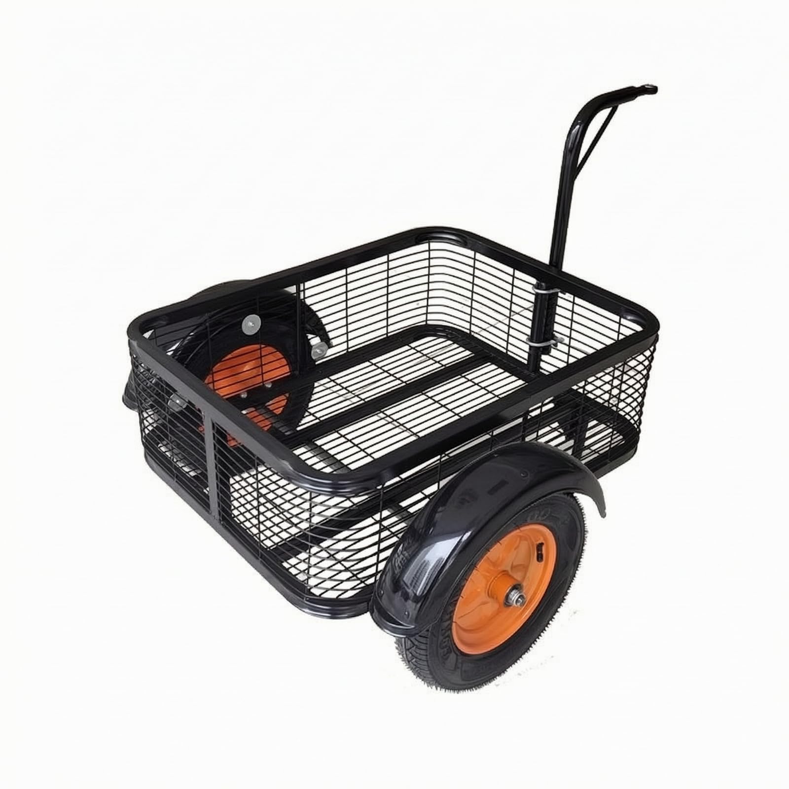 Sharplace Remolque para Bicicleta Remolque Carrito Tráiler Carro con Canasta de Alambre Robusta con Estructura Estable y Adecuado, Negro, Pequeño, Modelo De Red Simple, 75 57 25cm
