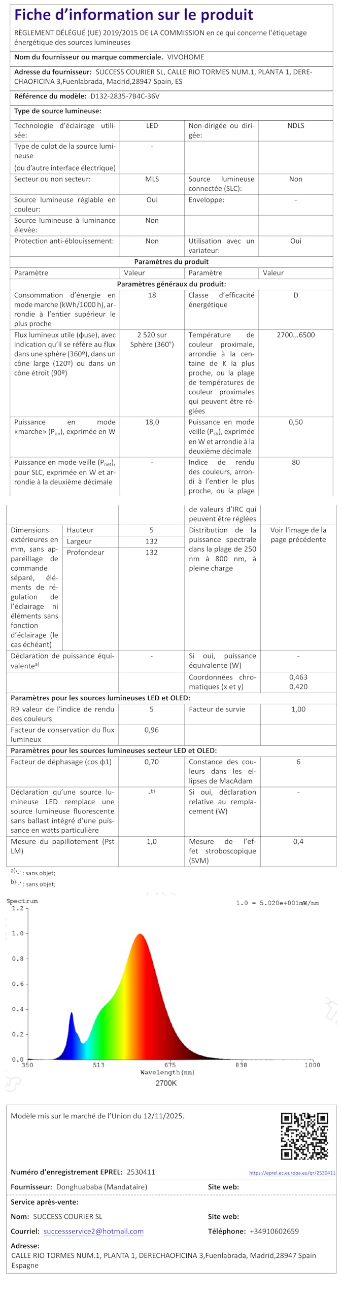 VIVOHOME Ventilateur de Plafond avec Lumières 132cm 50W Lampe Intégrée, Télécommande Minuterie 6+1 Vitesses 5 Pales Silencieux Reversible Noir