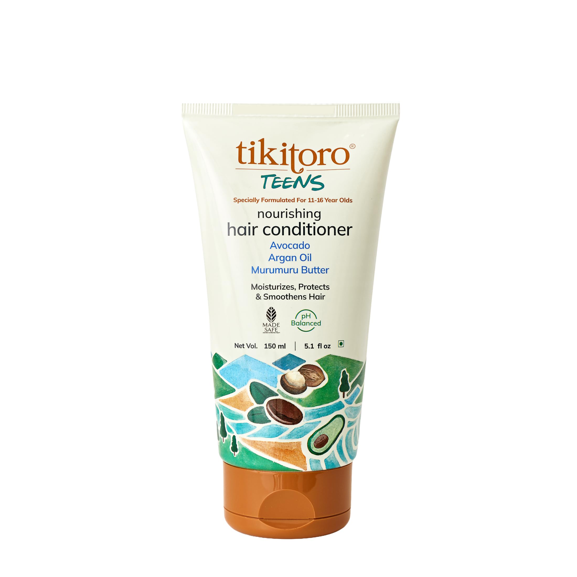 Tikitoro Teens Nourishing Hair Conditioner with Avocado, Argan Oil and Murumuru Butter | Lightweight Conditioner for All Hair Types | Detangles & Strengthens | (Age: 11+) (150 ml × 1)-image-9