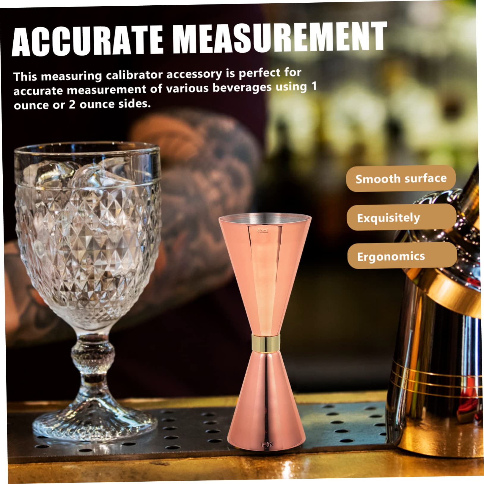 MAGICLULU 3piezas Copa Medidora De Acero Inoxidable Para Cócteles Jigger Para Mezclar Bebidas Casa Fiestas y Bares