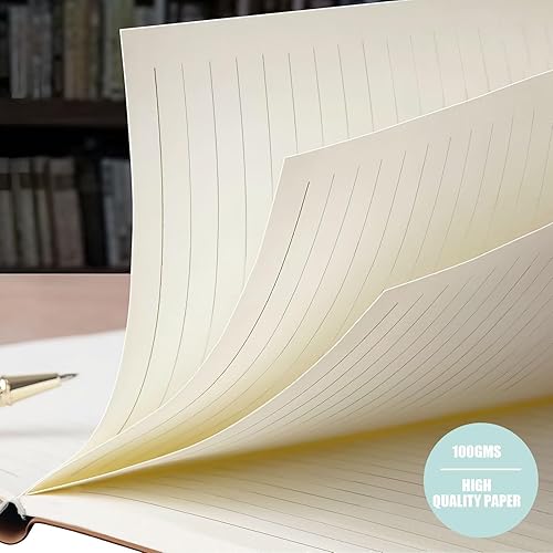 Miniatura 6 de Cuaderno de rayas universitarias A4, 320 páginas de tapa blanda de cuero de 8.5 x 11 pulgadas, cuaderno forrado de papel grueso de 100 GSM para