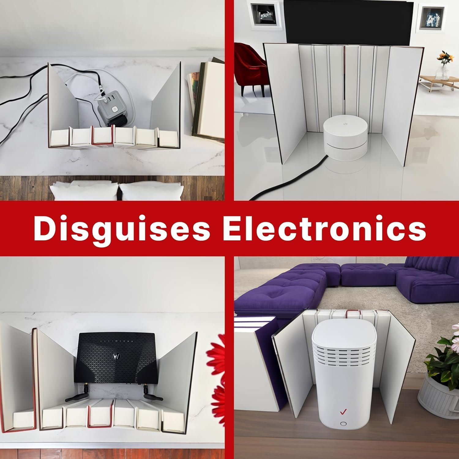 Skywin Original Hidden Storage Secret Book Box 8.3 x 6.3 x 9.4 Inches,Faux Books for Decoration,Electronics & Cord Hider,Box Hider for Router and TV Cord,Decorative Books for Home Decor & Living Room