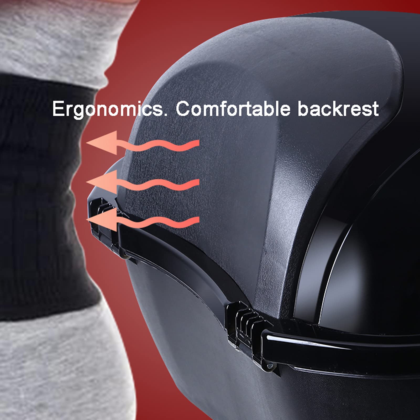 Coffre De Moto Universel,Moto Scooter Top Case, Bagages De Coffre À Queue, Boîtier De Support De Rangement Supérieur pour Scooter De Moto avec Matériel De Montage,Matte Black a