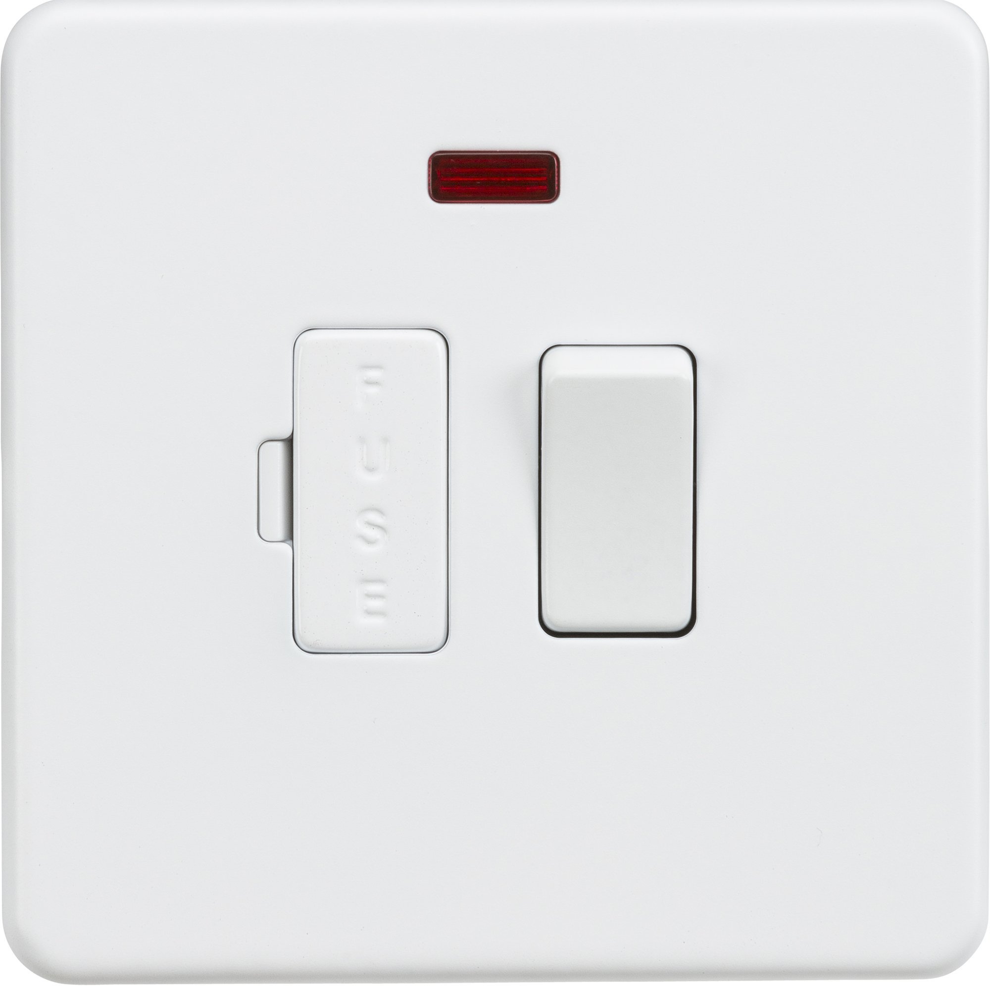 Knightsbridge SF6300NMW Screwless 13A Switched Fused spur Unit with neon-Matt White