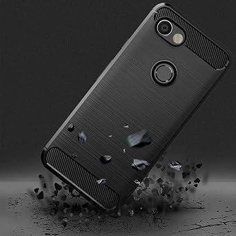 for Google Pixel 3a Slim Case,Thin Soft Flexible TPU Rubber Silicone Anti-Scratch Shockproof Protective Cases Cover for Pixel 3a,Brushed Black
