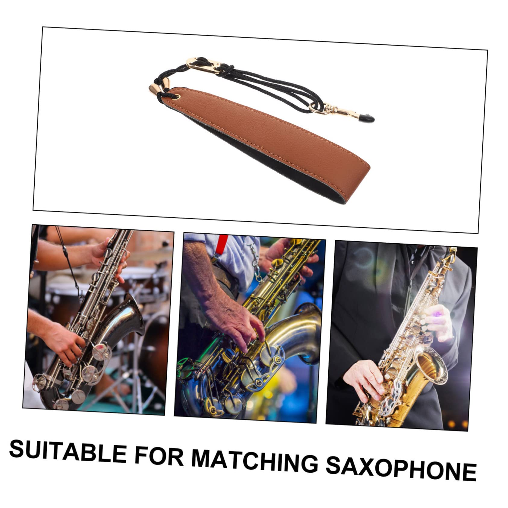 BESPORTBLE Adjustable Saxophone Neck Strap Durable Leather Design for Tenor Alto Saxophones Comfortable Versatile Accessory for Adults Portable Lightweight Strap
