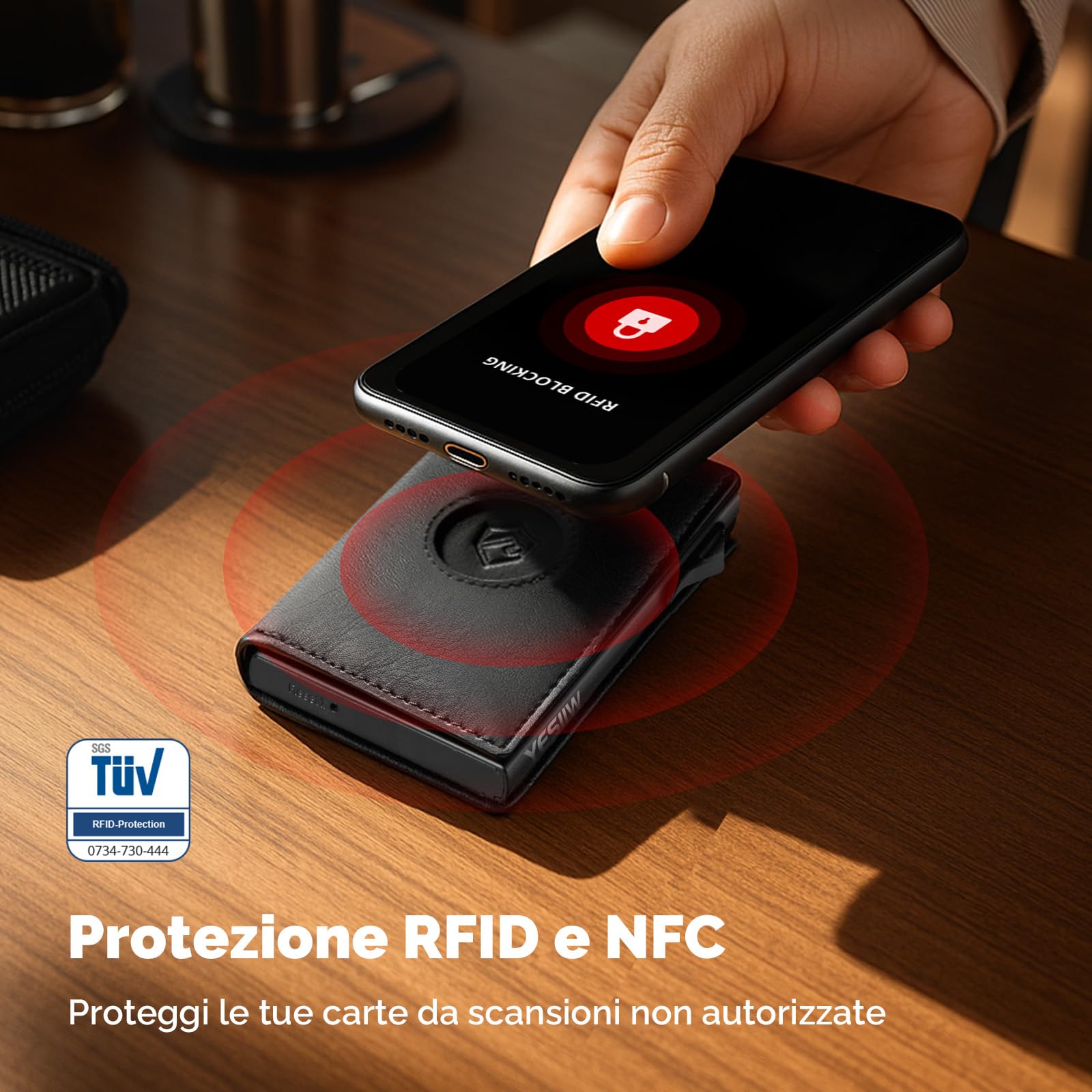 YESIIW Porta Carte Airtag con Super Compatto, Pop up Portacarte Uomo Airtag per 10+ Cartes, 10+ Banconote & Finestra ID, Portafoglio Uomo con RFID & Chiusura Magnetica (Nero, XL Portamonete)