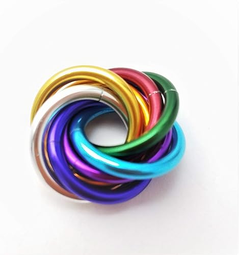 Miniatura 64 de Möbii Fidget Ball (MultiColor): Quiet Mobius ADHD Anxiety Stim Stress Relief Toy Tool for Home Travel Office or Desk (Small, Full, Pink Blue Silver)