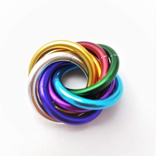Miniatura 64 de Möbii Fidget Ball (MultiColor): Quiet Mobius ADHD Anxiety Stim Stress Relief Toy Tool for Home Travel Office or Desk (Small, Full, American Chrome)