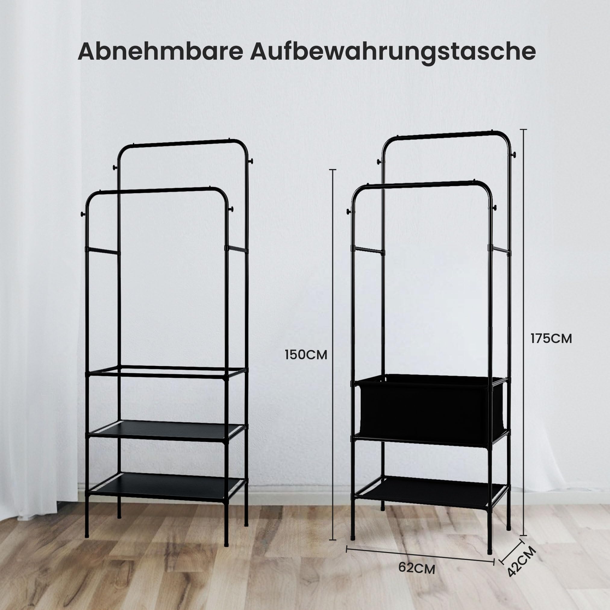 Black Freestanding Towel Rack