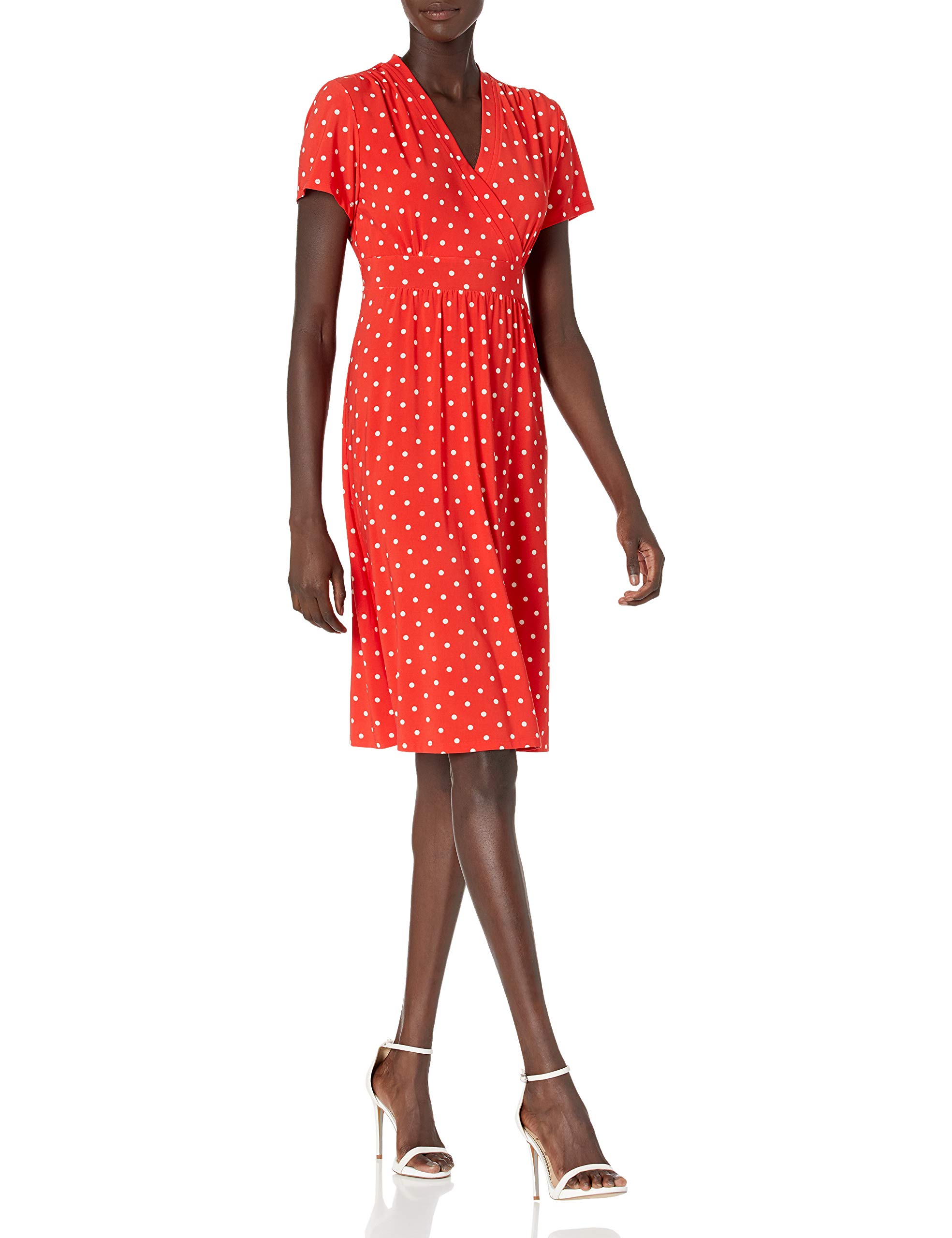 ANNE KLEIN Women's V-Neck Fit & Flare Dress