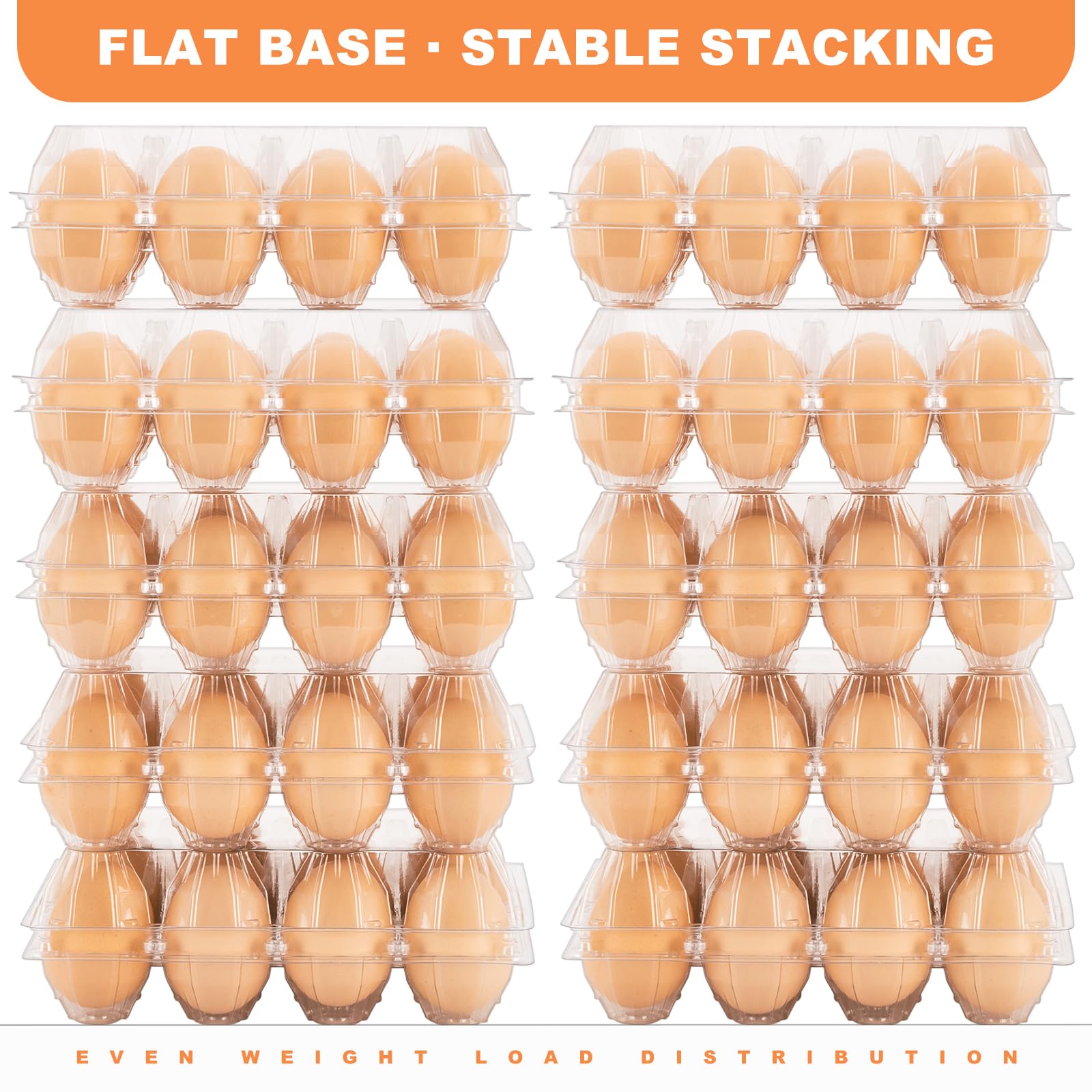 36 Stück transparente Kunststoff-Eierkartons – 12 Eierhalter, 3 x 4 Gitter-Design, ideal für Kühlschränke, Bauernhöfe und kommerzielle Displays