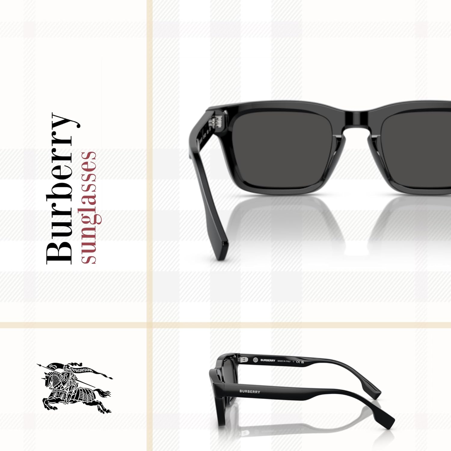 BURBERRY BE4403 Rectangle Sunglasses for Men +BUNDLE with ACCESSORY EYEWEAR KIT - Image 5