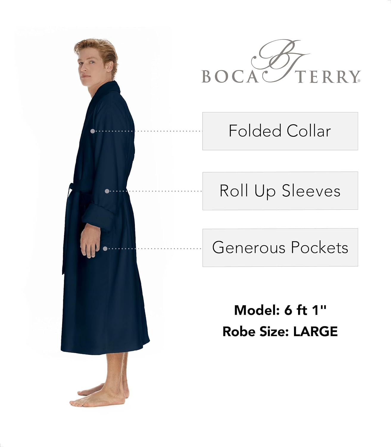 Boca Microfiber Robe for Men, Luxury Hotel, Spa & Resort Bath Robe. Plush Mens Bathrobe with Pockets - Image 6