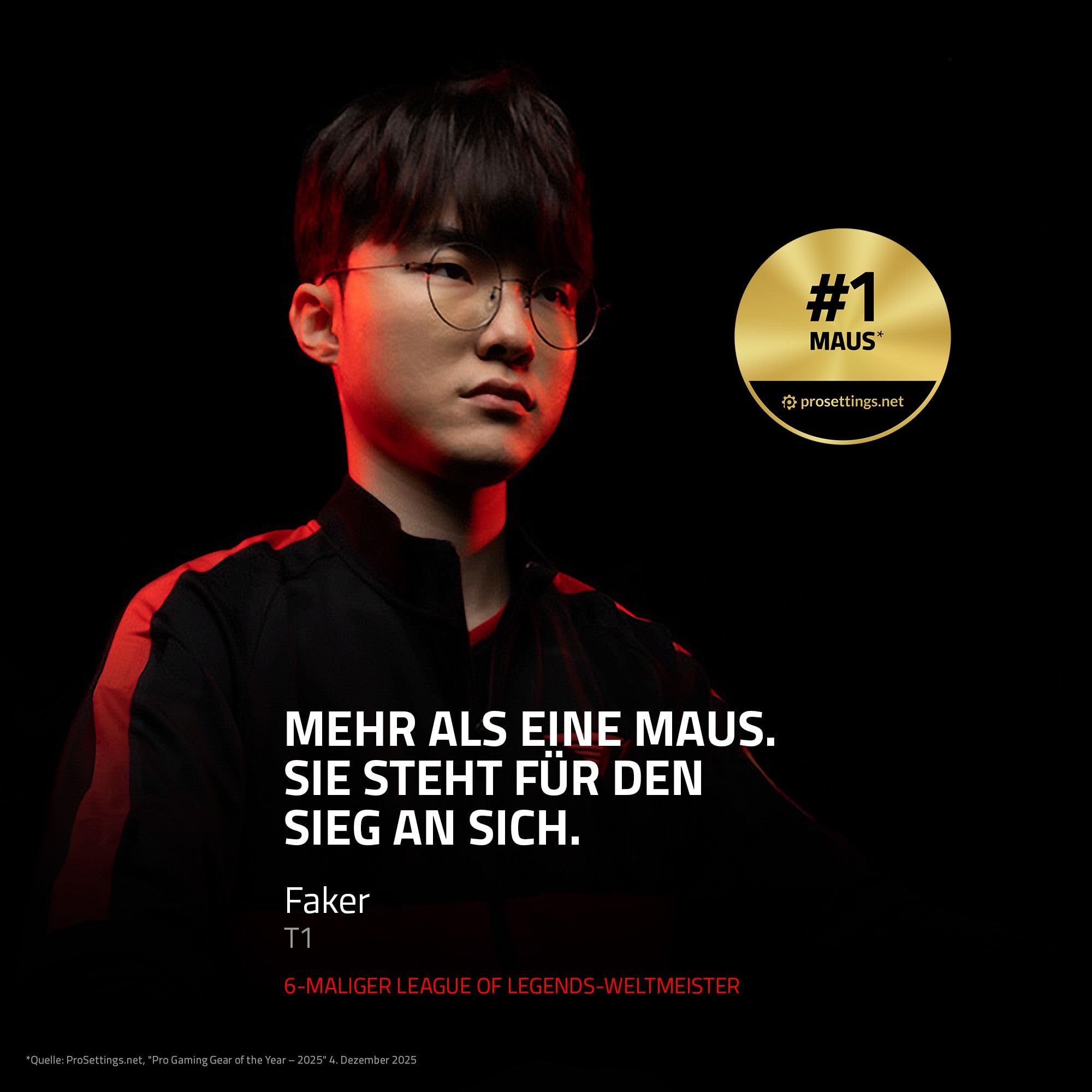 Razer Viper V3 Pro Faker Edition - Ultraleichte kabellose Esports Gaming-Maus - 8K Hz HyperPolling (54g leichtes Design, Focus Pro Sensor 35K DPI, HyperSpeed Wireless, 95 Stunden Akkulaufzeit) Faker