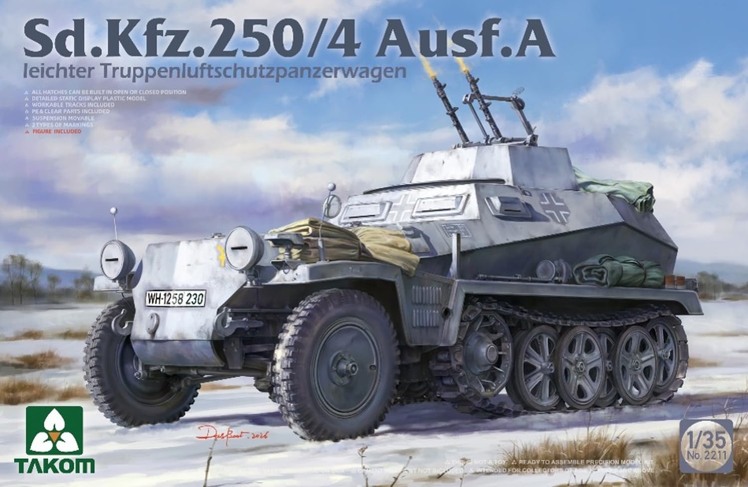 Tacom TKO2211 1/35 Sd.Kfz.250/4 typ A lekki do samolotu opancerzony pojazd transportowy model plastikowy