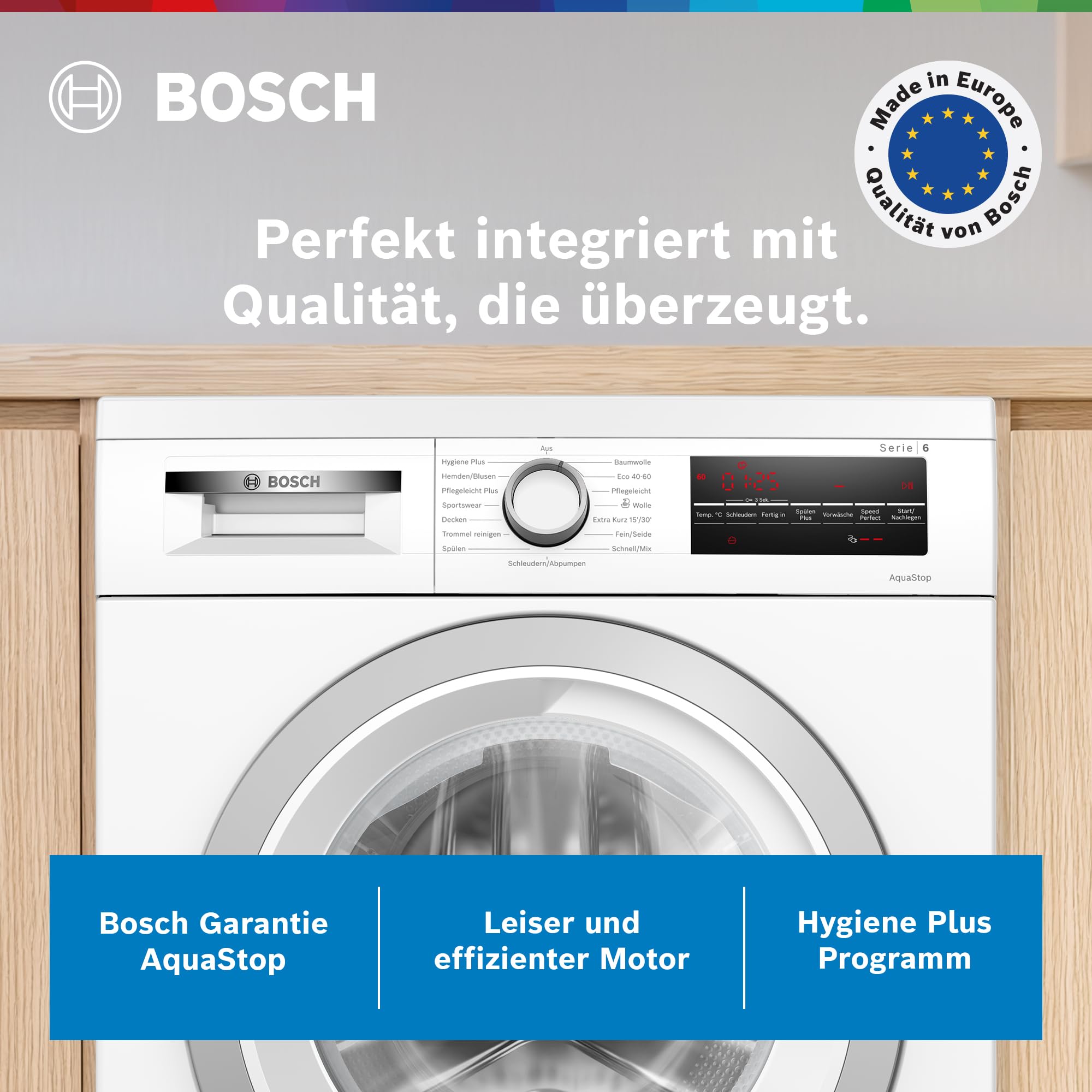 Bosch Serie 6 WUU28T70 Waschmaschine 8 kg 1400 UpM Unterbaufähig SpeedPerfect EcoSilence Drive Weiß