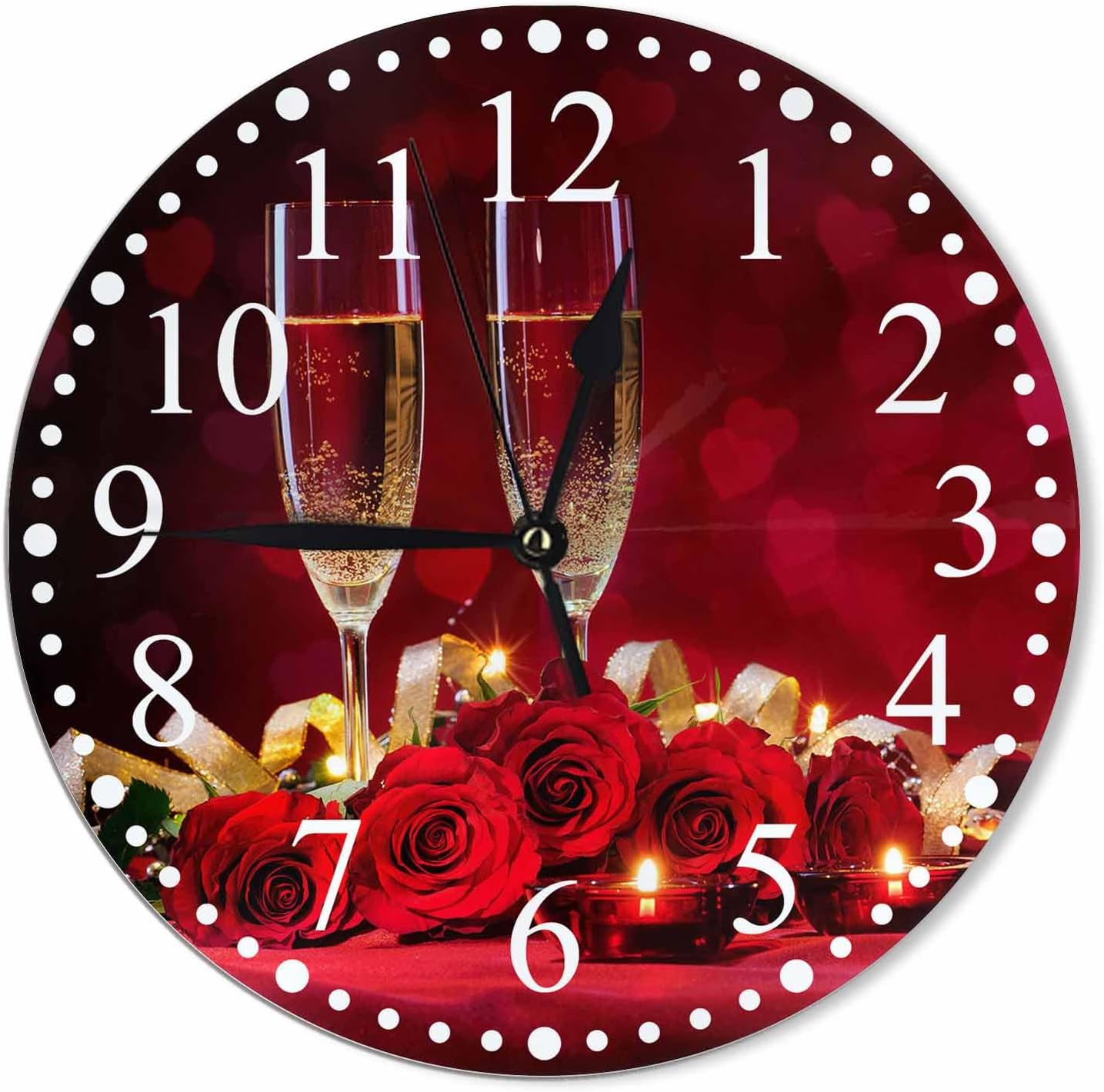 Clock Happy Camper Wall Clock 10 Inch Battery Operated Clock Silent Non-Ticking Modern Clocks Decorative for Home Kitchen Living Room Bathroom Office