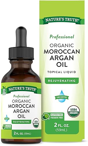 Nature's Truth Aceite de argán marroquí | 2 onzas líquidas | USDA Organic | para cabello, piel y uñas | Sin parabenos ni gluten