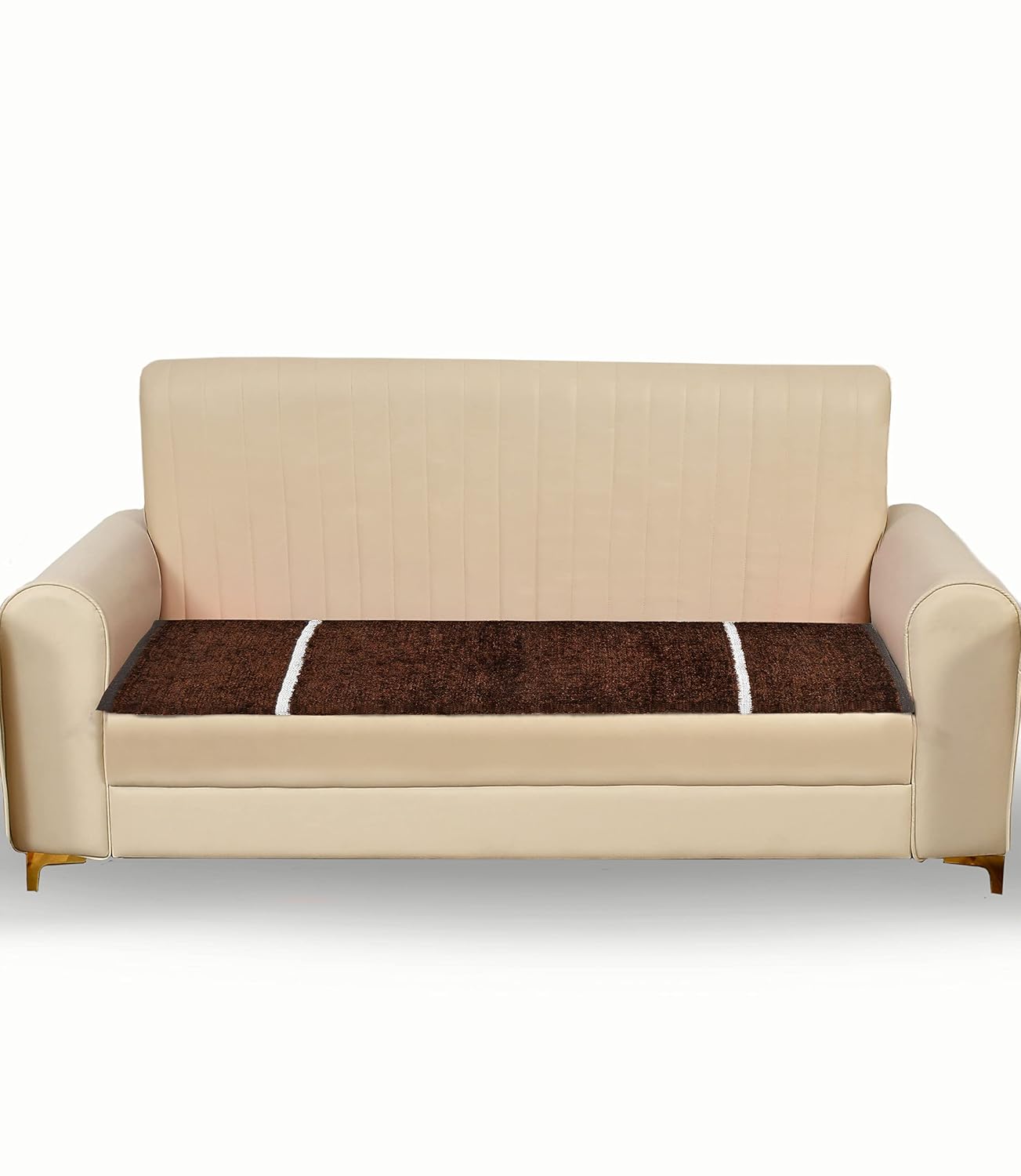 Yellow Weaves Feather Touch 3 Seater Sofa Slip Cover, Coffee (22 X 68 Inches)