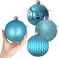 Vista 137 de Esferas de Navidad plateadas grandes de 4 pulgadas, inastillables, adornos colgantes para árbol de Navidad, cumpleaños, Halloween, fiestas