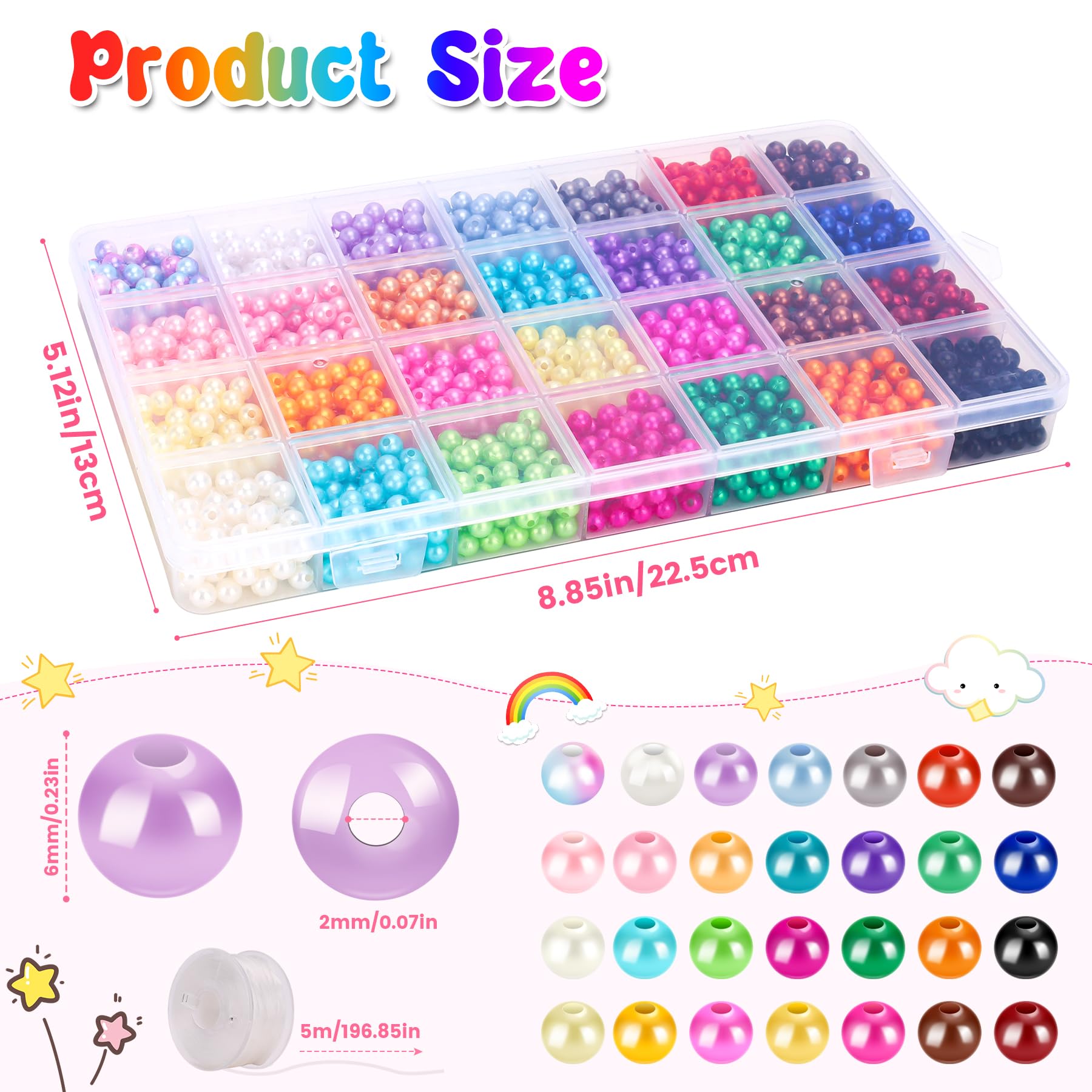 720 Perline Naturali Da 6mm - Kit Per Creare Gioielli Fai Da Te Con 24 Colori Di Cristallo E Pietre - Foto 2