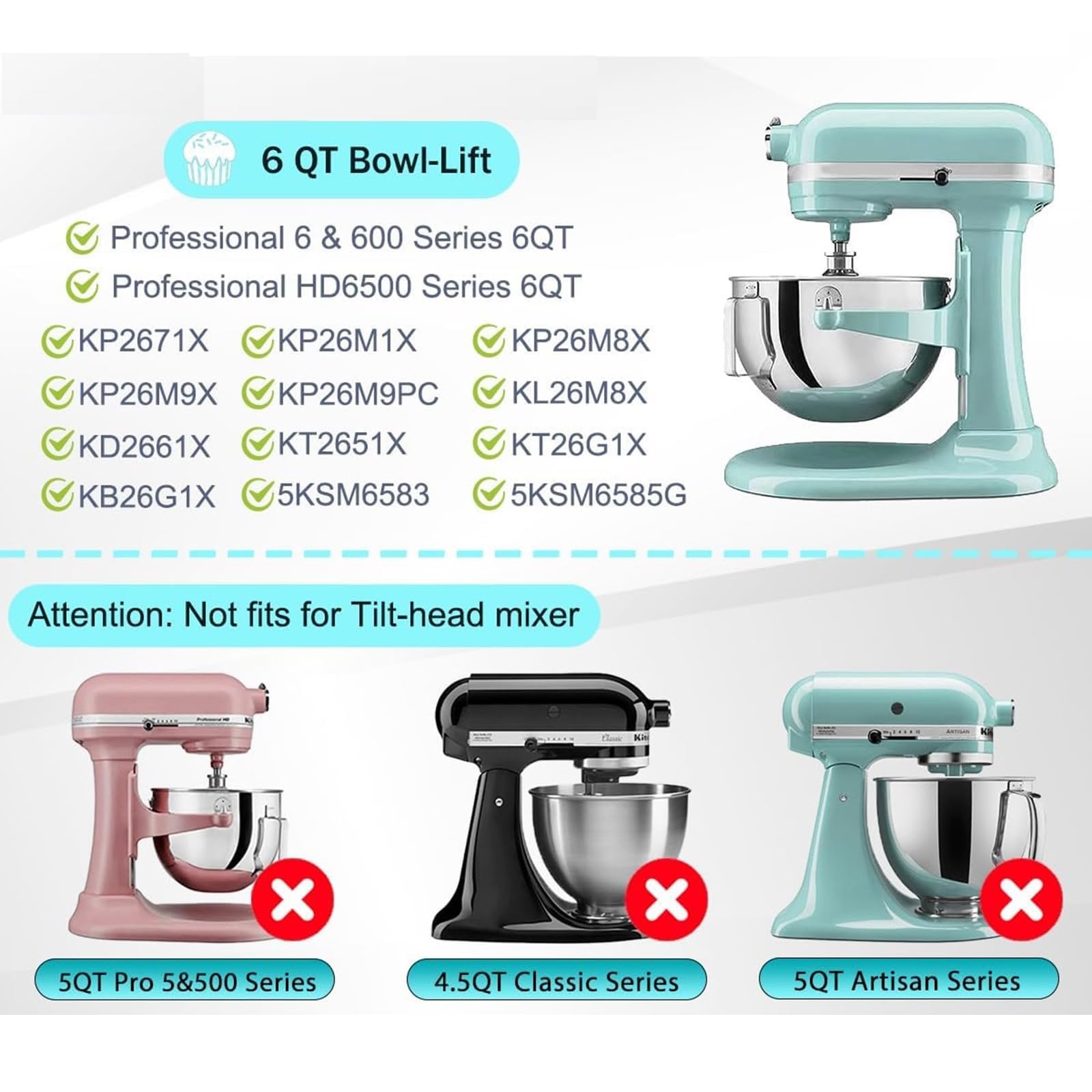 Bol mélangeur sur socle - Accessoire de cuisine - Accessoire de cuisine - Idéal pour les mélangeurs sur socle de 6 l - Équipement de pâtisserie professionnel