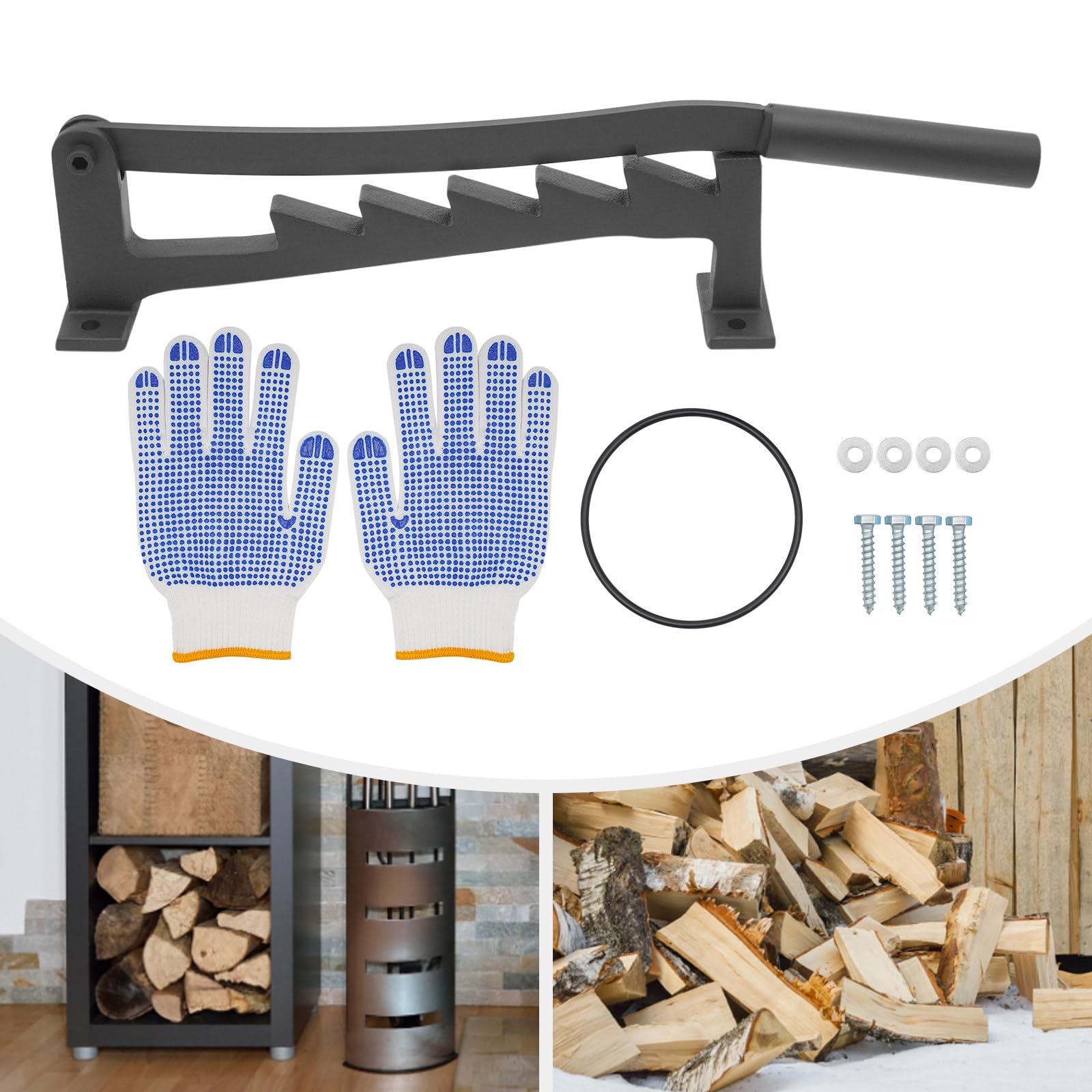 Divisor de madera manual para pared y madera, manual de pared, herramienta de separación de madera, manual con mango de expansión para interior y exterior, con guantes