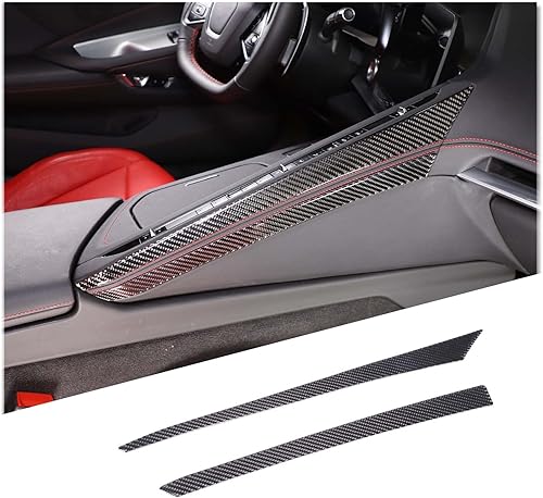 Miniatura 7 de Ajuste adhesivo para panel lateral de la consola central de fibra de carbono 3D compatible con Corvette C8 Stingray Z06 Z51 2020 2021 2022 2023