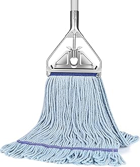 String Mop Heavy Duty - Industrial Commercial Floor Cleaning Mop with 59in Handle for Home, Garage, Office, Workshop, Warehouse