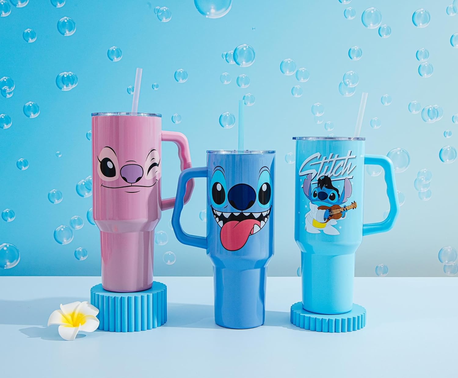 Disney Lilo & Stitch Elvis Stitch Stainless Steel Travel Tumbler With Handle, Leak-Resistant Lid, and Reusable Straw | Holds 40 Ounces - Image 9