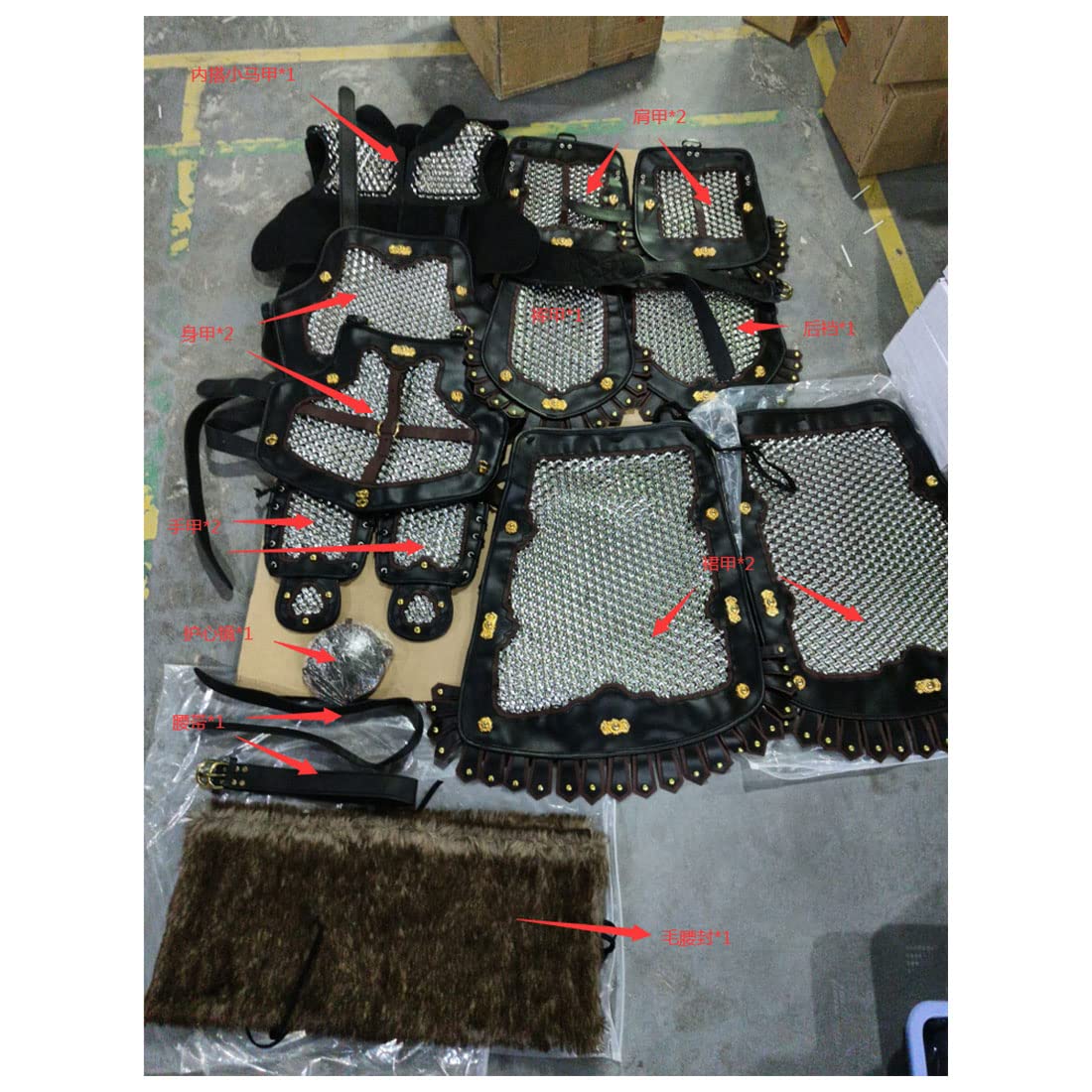 Ancient Samurai Armor Men, Armor Pauldron Armor Rock Crotch Protector Cinese Armor Outfit per alto rango, cosplay costumi