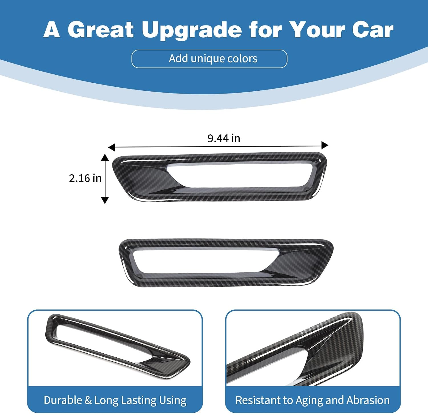 for Mustang Front Side Marker Light Trim Cover Carbon Fiber for Ford Mustang 2010-2014 Carbon Fiber Exterior Accessories 2pcs