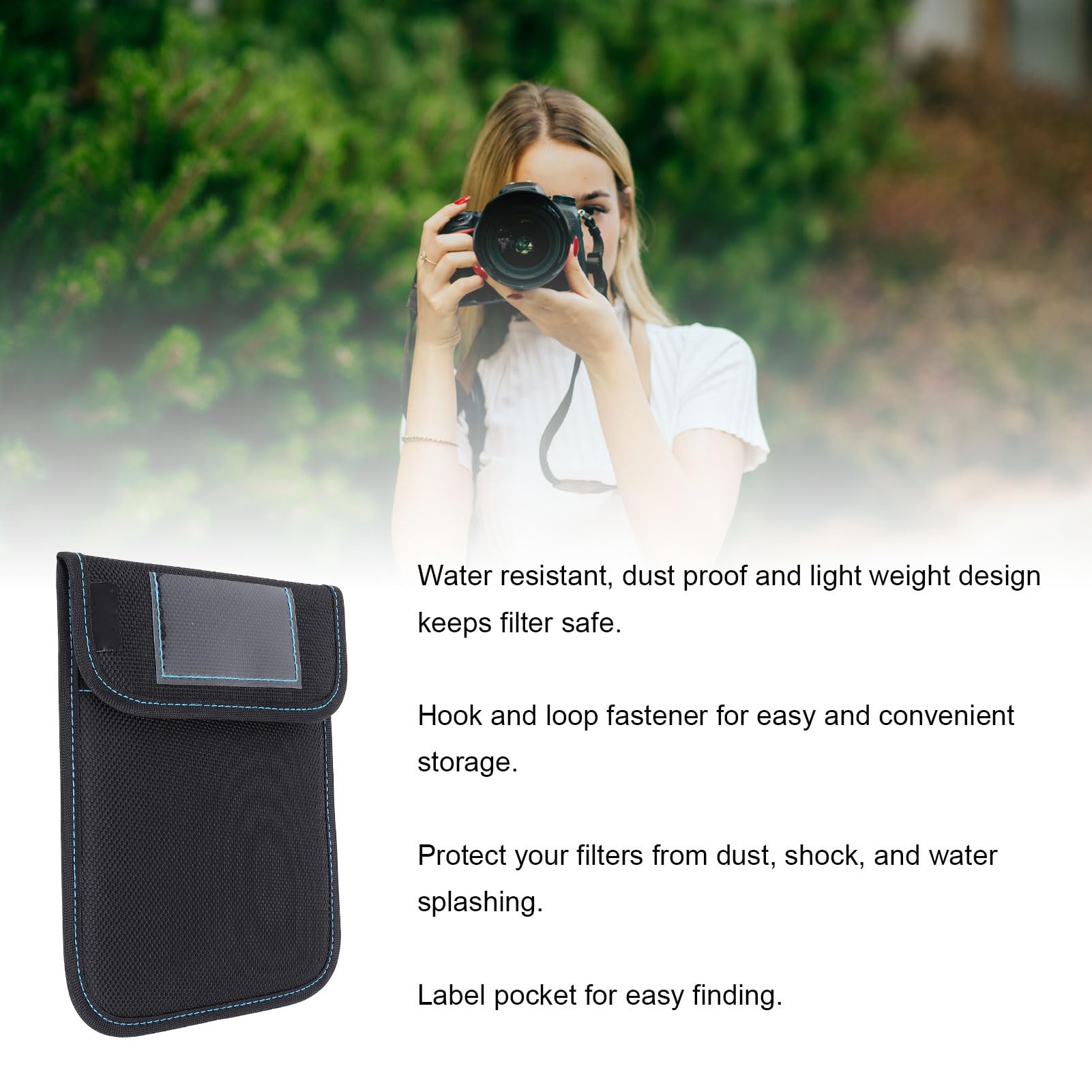 Étui de Filtre D'objectif, 4x5,65 Pouces, étui de Transport pour Filtre D'objectif D'appareil Photo, Portefeuille, Support de Filtre de Photographie, Résistant à l'eau, à la