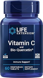 Life Extension Vitamin C and Bio-Quercetin®, Cardiovascular Health Supplement, Immune Support, Highly absorbable, quercetin, Vitamin C, Gluten Free, Non-GMO, Vegetarian, 60 Tablets
