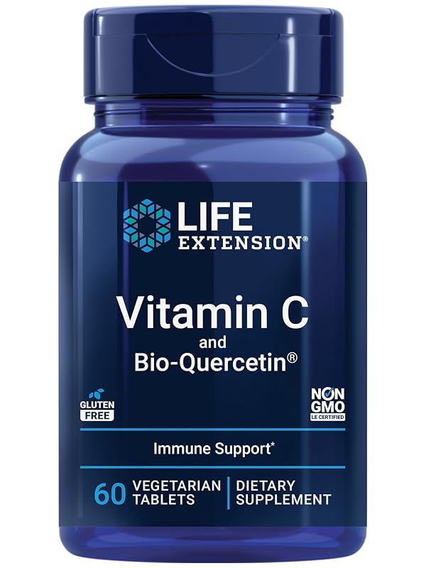 Life Extension Vitamina C e Bio-Quercetin®, 1000 mg + 15 mg, 60 comprimidos