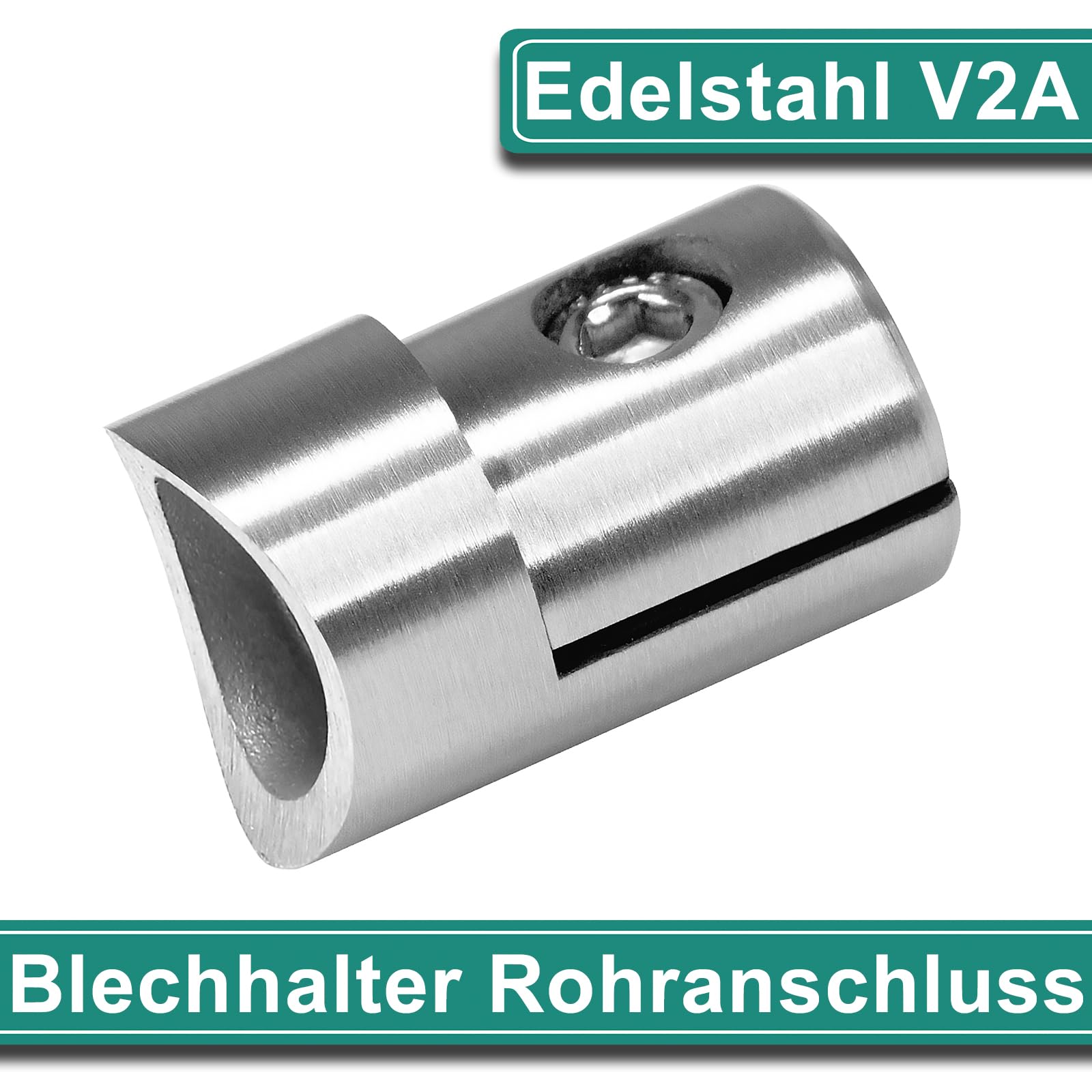 Uchwyt blaszany stal szlachetna V2A uchwyt do blachy perforowanej uchwyt do płyty Ø 42,4 mm x 10 sztuk