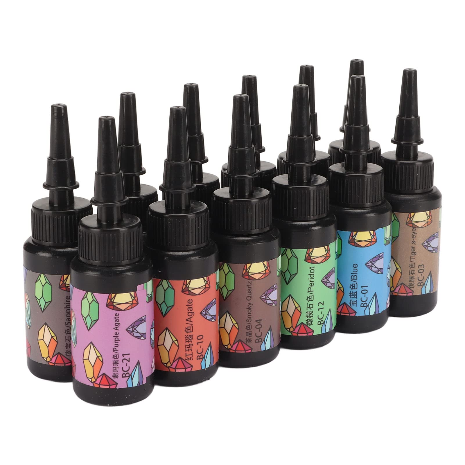 UV-epoxyhars, snel hardende epoxy (30-90 sec. met uv-lamp), transparant, kristalhelder, doe-het-zelf, professionele kwaliteit, 10 x 100 ml (1000 ml