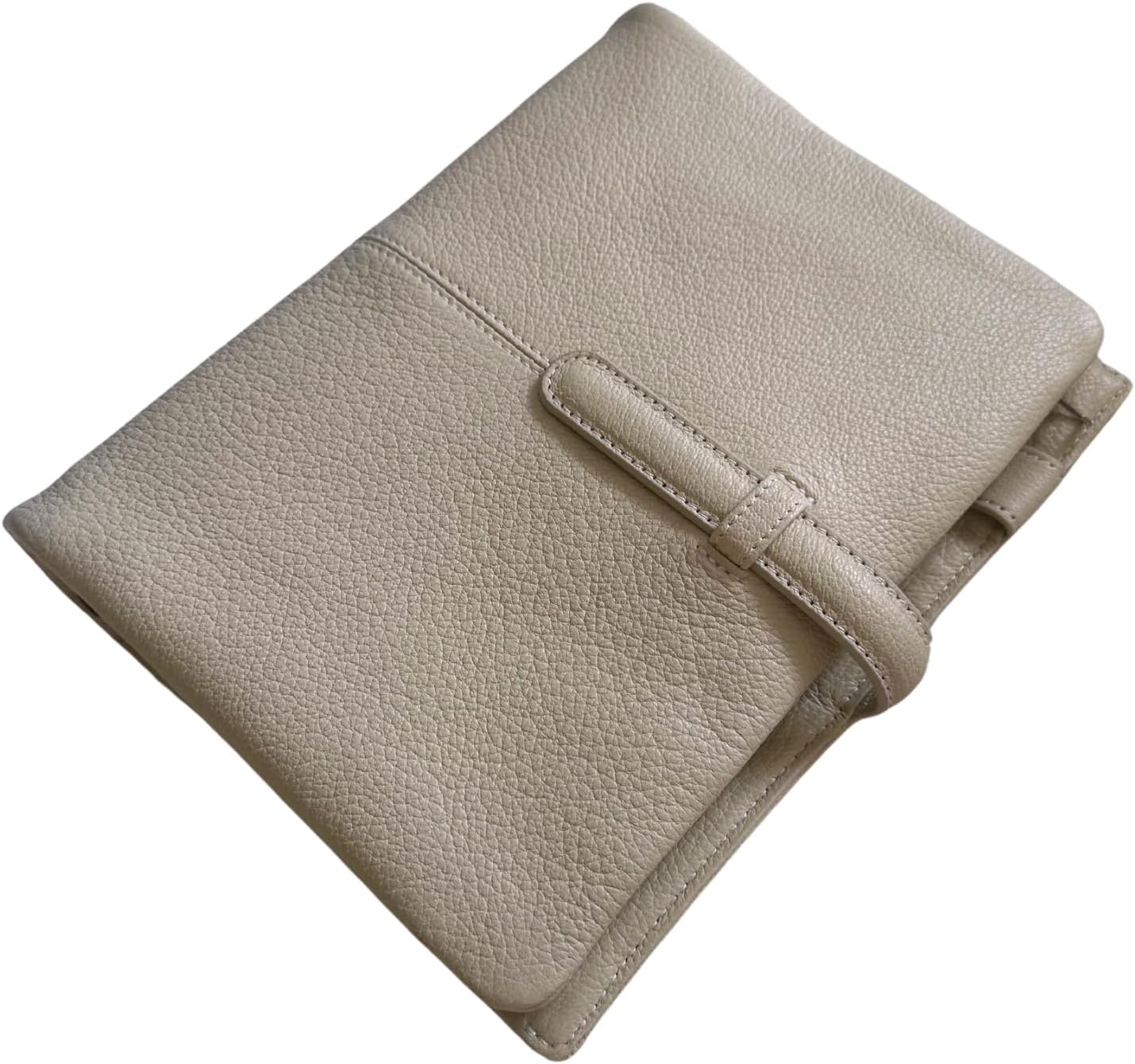 Burxxong A5 Genuine Goatskin Leather Journal Planner,Stalogy Rings Notebook with 30MM Binder Agenda Diary (Sage Green)