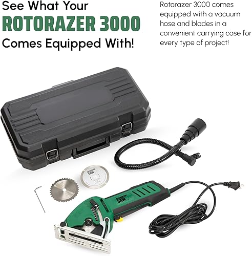 Miniatura 3 de Juego de sierra circular compacta ROTORAZER oficial para proyectos de bricolaje - Corte de paneles de yeso, azulejos, lechada, metal, tuberías, PVC,