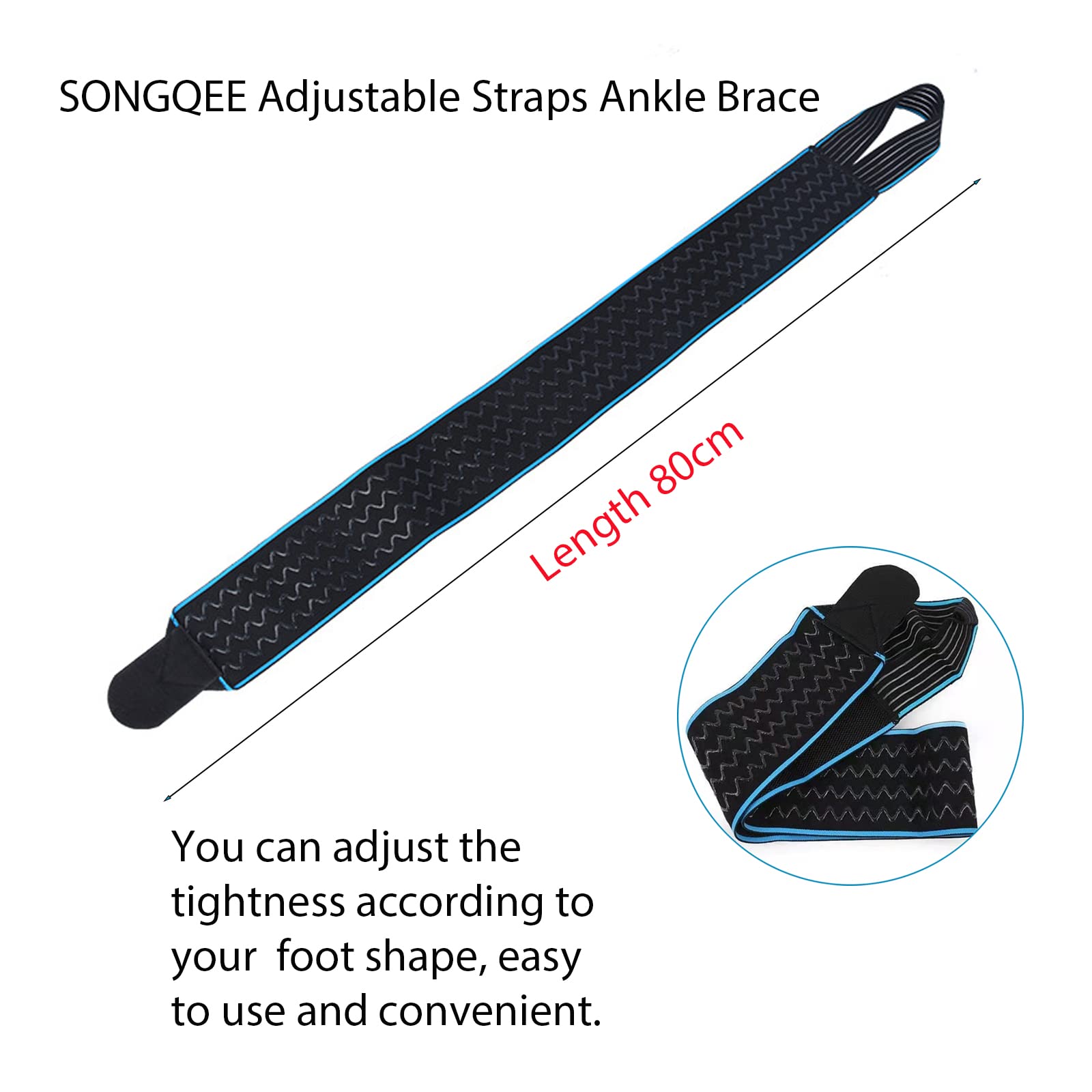 SONGQEE Adjustable Ankle Brace Support Compressin Ankle Straps Foot Sleeves Socks for Achilles Tendonitis Weak Sprained - Image 4