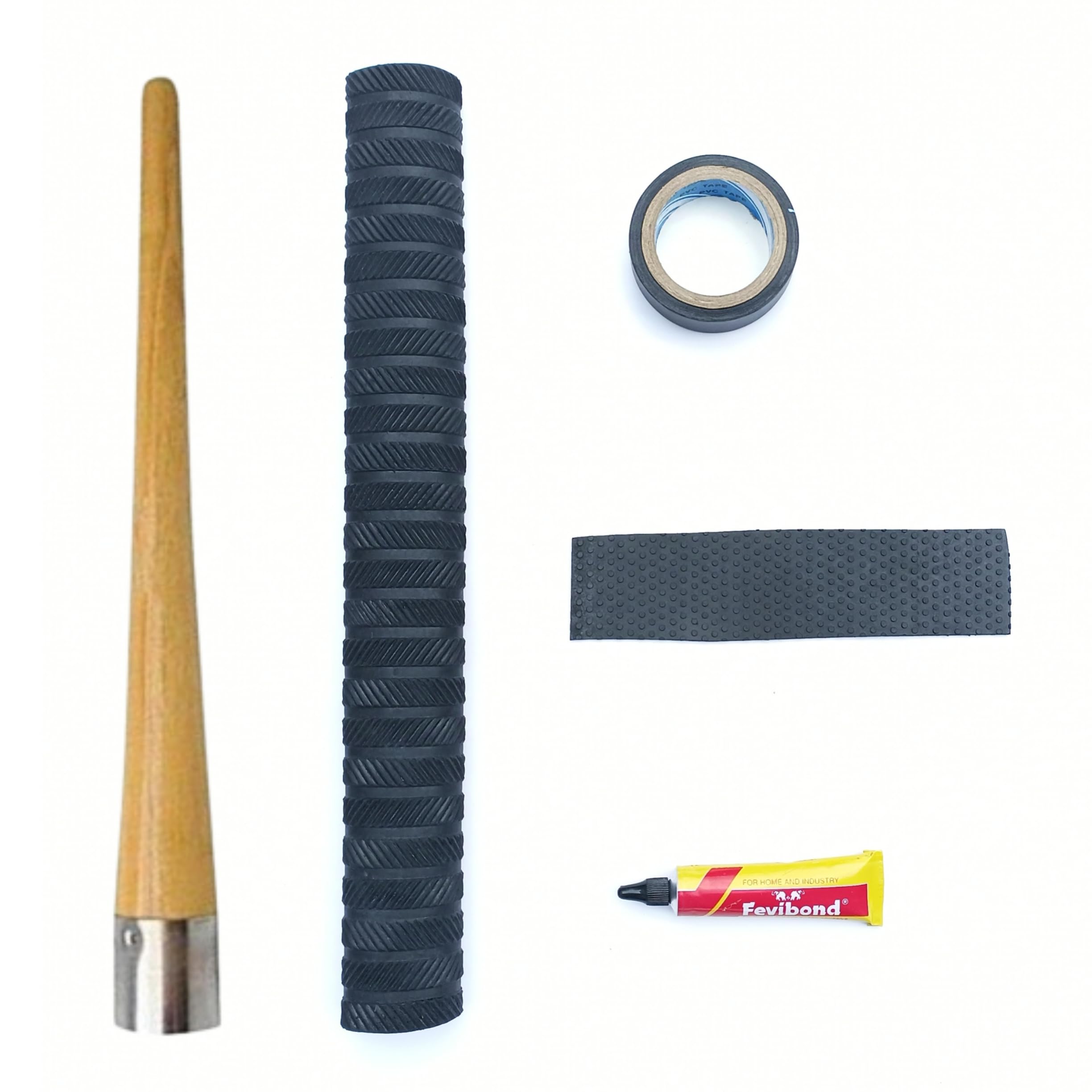Rai & Gen Cricket Bat Grip, Toe Guard With Adhesive, Grip Applicator Cone, and Strong Bond Wrapping Tape Combo for Cricket Bat (Pack Of 5)