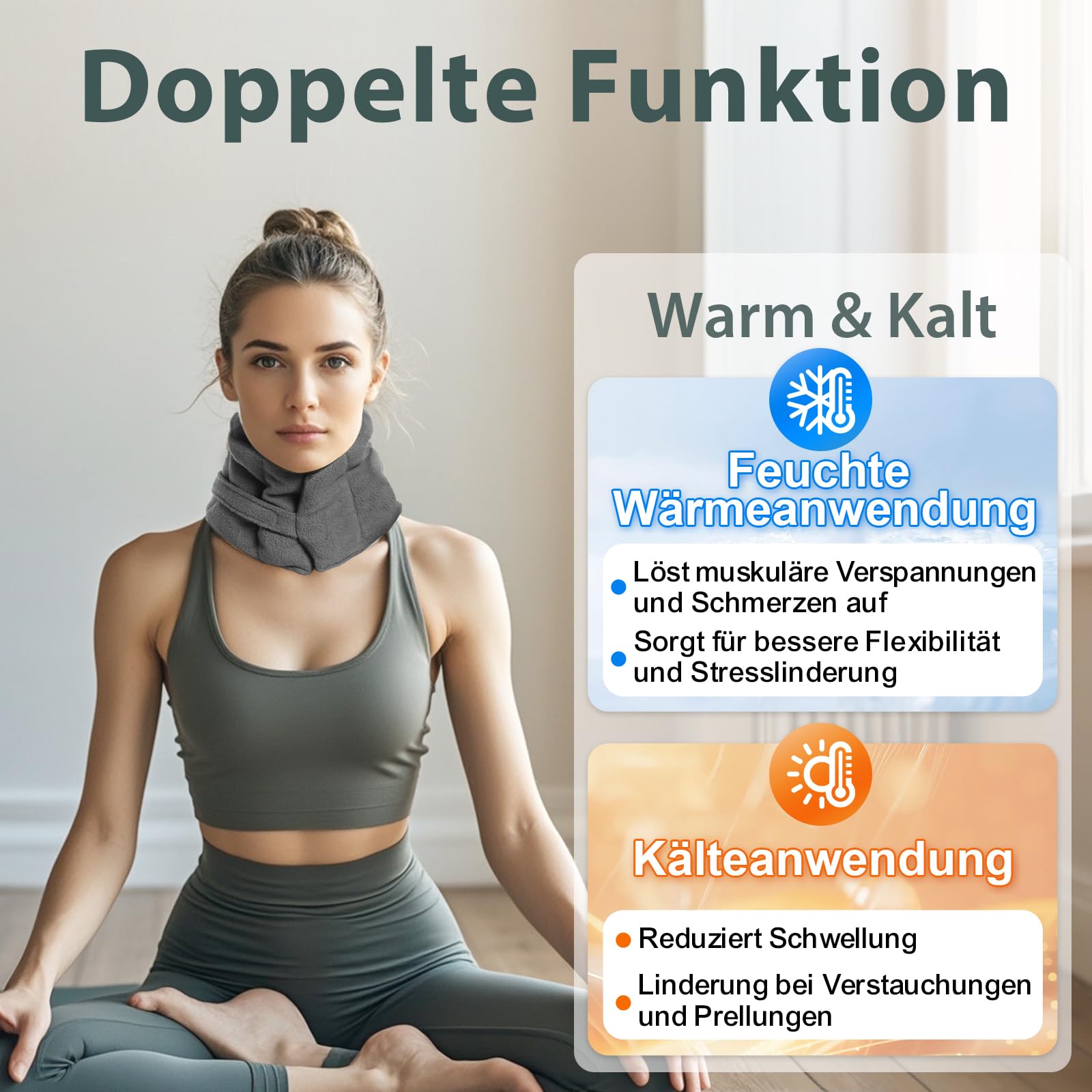 AROMA SEASON Körnerkissen Nacken für Mikrowelle - Wärmekissen Nacken - Wärmepad für Wärmetherapie