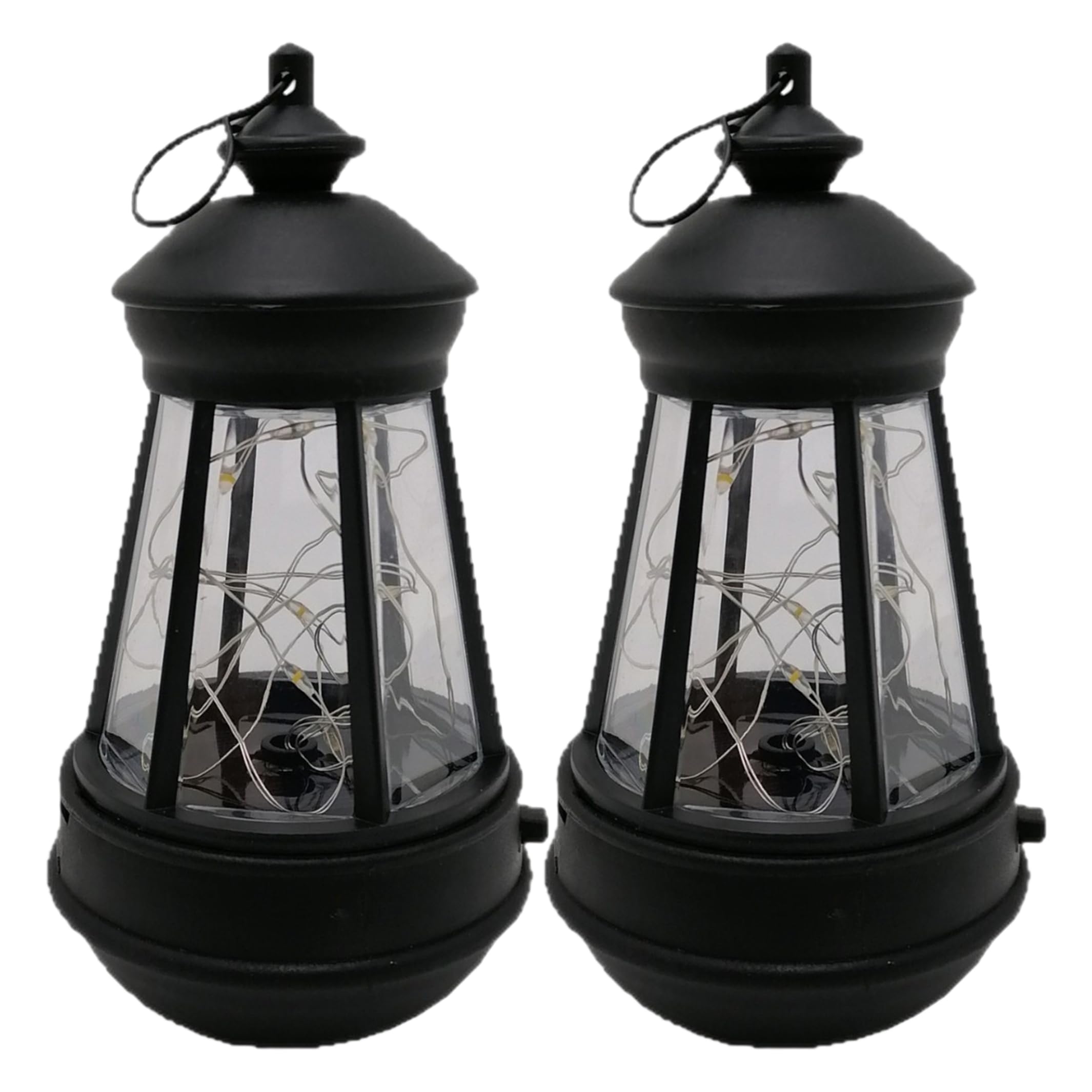 Faroby Solar Pendant Light, 2 Pack Mini Solar Pendant Lights, Ip65 Waterproof Hanging Lamp Outdoor, Resin & Iron Small Lanterns For Outside, Bulbs For Hanging Outside