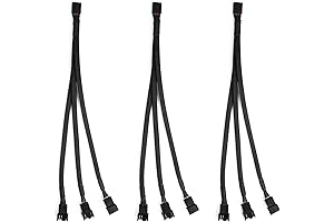 3-Pack PWM PC Case Fan Splitter Cable 1-to-3 (4-Pin+3-Pin), Idea for RGB Case
