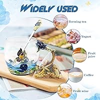 Vista 5 de Taza de té esmaltada con flores de mariposa, taza de café de cristal, San Valentín, Día de la Madre, graduación, cumpleaños, regalos de Navidad