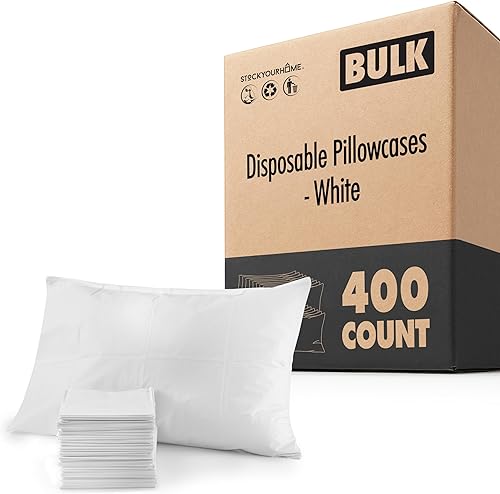 Miniatura 10 de Stock Your Home Fundas de almohada desechables de 21 x 30 pulgadas, tamaño estándar, fundas de almohada de un solo uso con barrera de humedad, 100