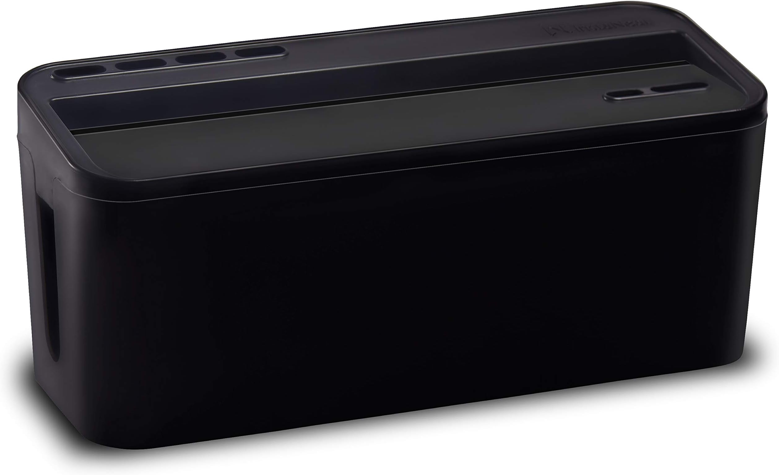 ABS Cable Management Box Cum Charging Station, Wire Holder Router, (IN-CMB-L, 37X16X14cm, Black)