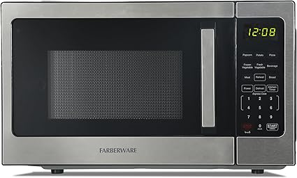Farberware FM09WEISS Microwave, 0.9 Cu. Ft, Stainless Steel