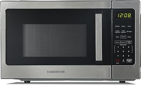 Farberware FM09WEISS Microwave, 0.9 Cu. Ft, Stainless Steel